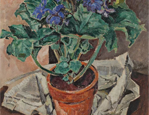 Nature morte aux iris et au journal